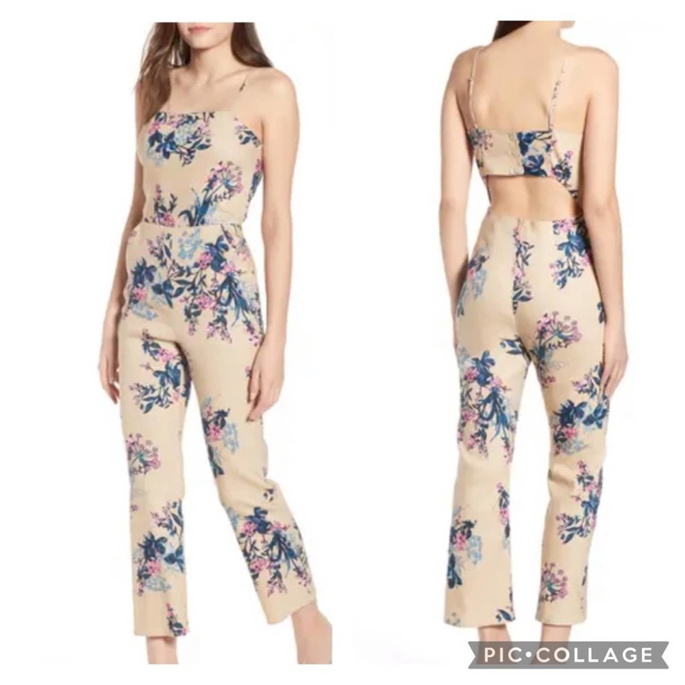 Leith | Tan Floral Jumpsuit
